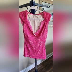 Elegant Pink Lace Top